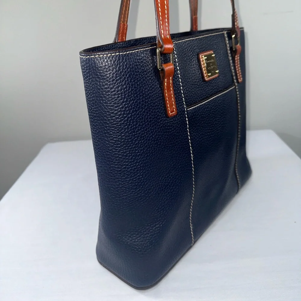 Dooney & Bourke Lexington Small Tote Midnight Blue Navy Pebble Leather Shopper